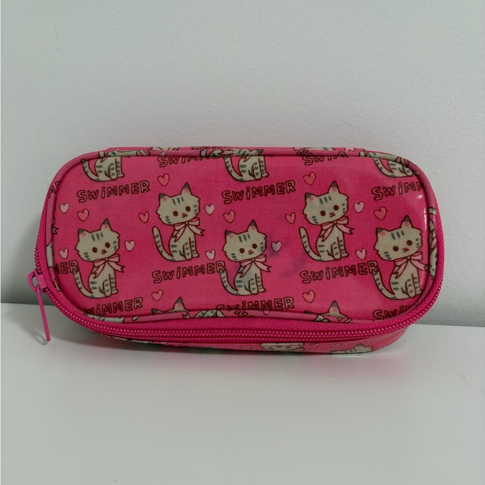 Kawaii Cute Swimmer Japan Pink Cat Zipper Pouch